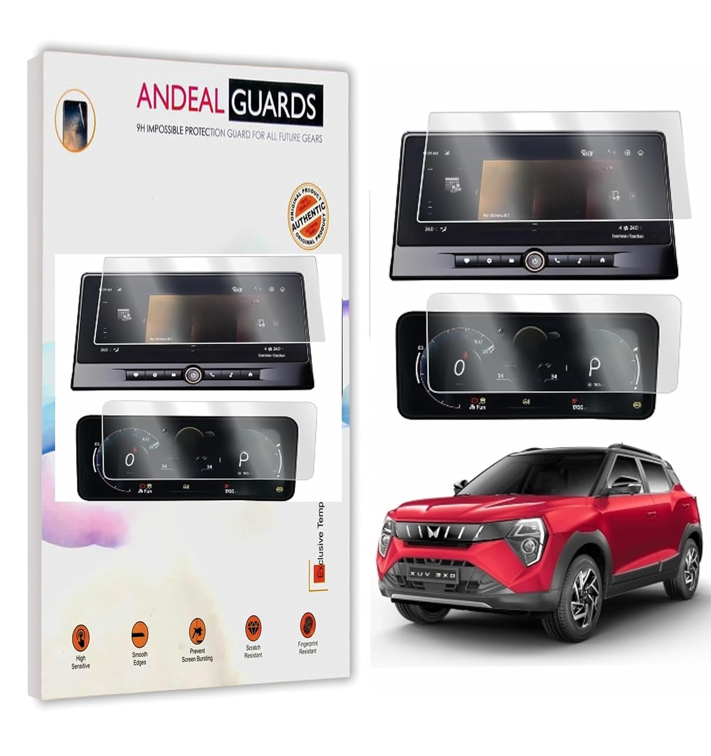 Mahindra XUV 3XO 2024 Facelift – 10.25-Inch Infotainment + Instrument Cluster Protector | AX5, AX5L, AX7, AX7L