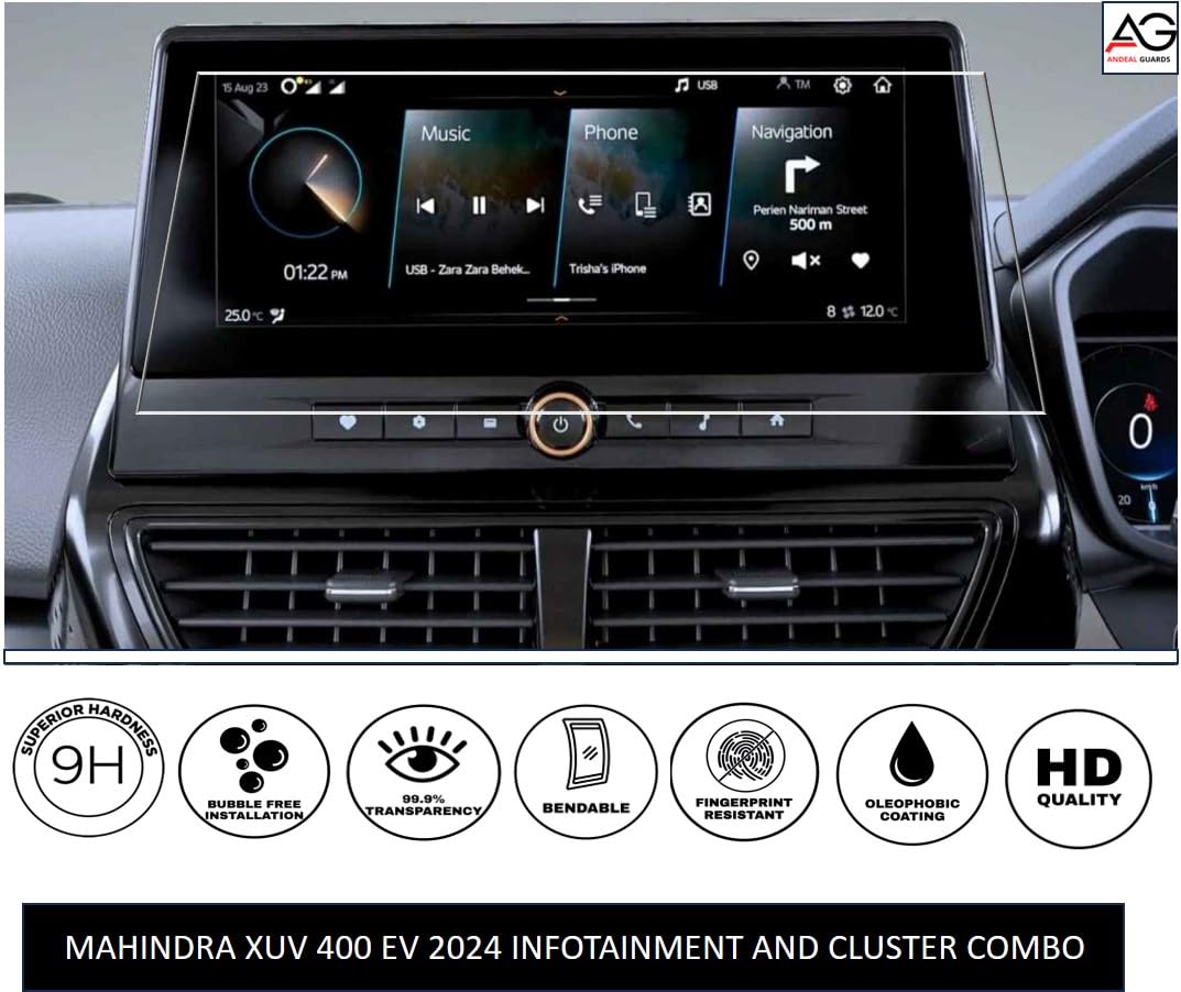 Mahindra XUV 3XO 2024 Facelift – 10.25-Inch Infotainment + Instrument Cluster Protector | AX5, AX5L, AX7, AX7L