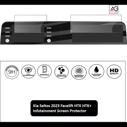 Kia Seltos Facelift HTK HTK+ [2023-Running]Dual Infotainment Screen Protector