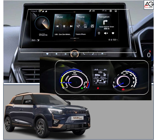 Mahindra XUV 400 EV [2024-Running] Screen Protector For Infotainment And Cluster Combo -Latest Model