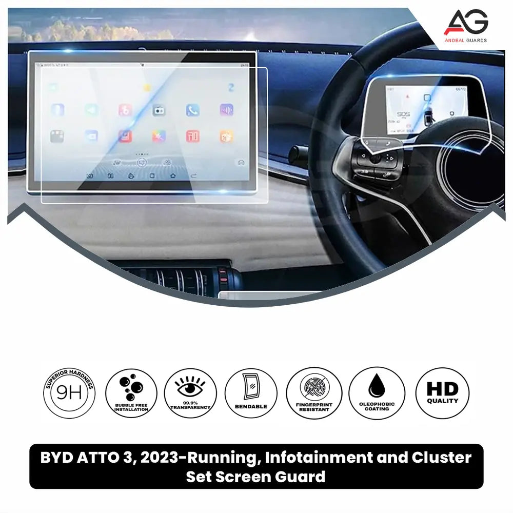 BYD ATTO 3 Infotainment and Cluster Set [2023-Running] Screen Protector