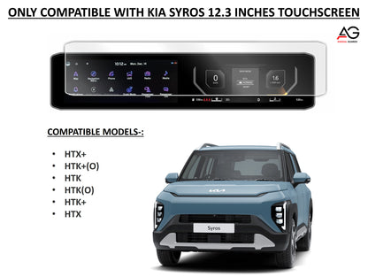 New Kia Syros 2025 Screen Protector – HTK, HTK+, HTK(O), HTX, HTX+, HTX+(O) Full Display Guard with Installation Kit