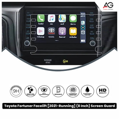 Toyota Fortuner Facelift 8 Inch [2021-Running] Screen Protector