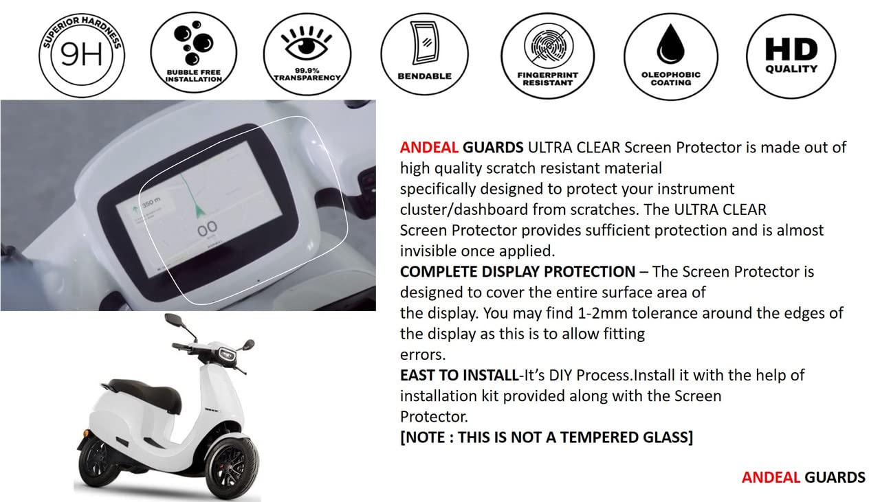 OLA S1 / S1 Pro / S1 Air Screen Protector With 2 Piece Of 800gsm Microfiber Cloth.